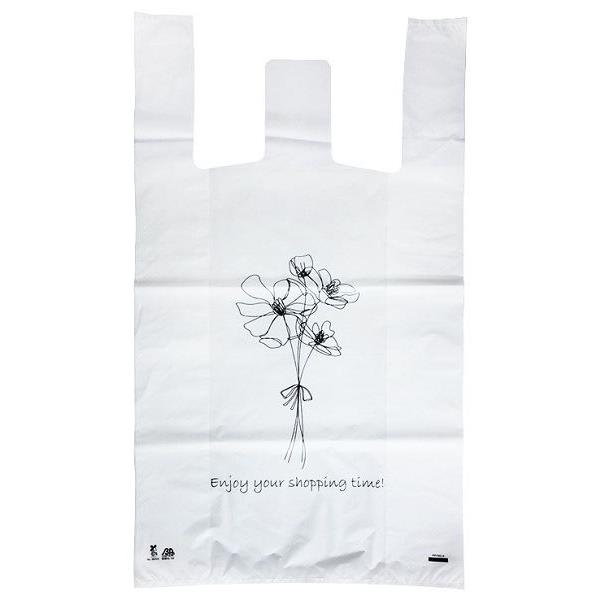 取手付ポリ袋 ドライフラワー柄 35×60×マチ16cm 12枚入 (100円ショップ 100円均一 100均一 100均)