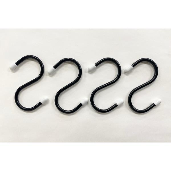 S字フック スチールフック SSサイズ（4×6．8cm） 4個入 ［色指定不可］ (100円ショップ 100円均一 100均一 100均)