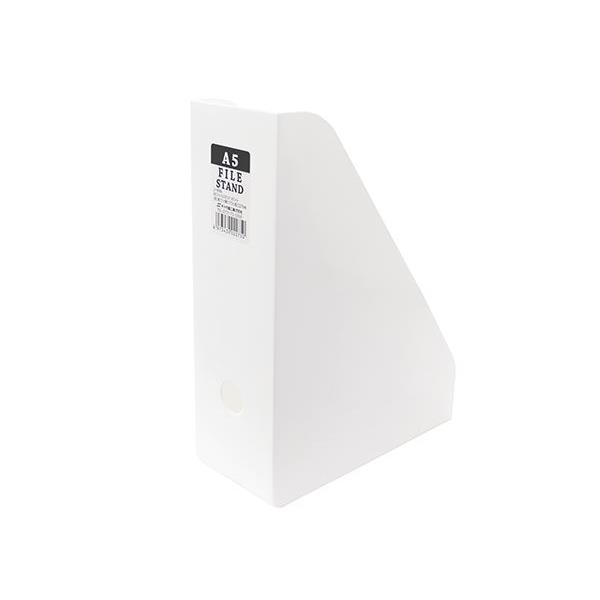 ファイルスタンド A5サイズ対応 ホワイト 7．3×17．3×高さ22．7cm (100円ショップ 100円均一 100均一 100均)