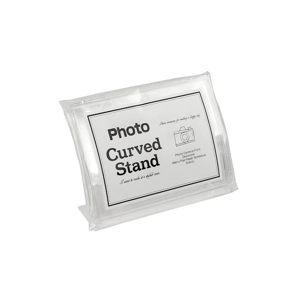 フォトフレーム Curved Stand 写真L判対応 5×13.5×高さ9.6cm (100円ショップ 100円均一 100均一 100均)