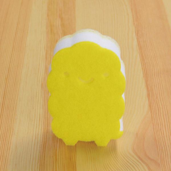 バススポンジ あわピカくん シッカリタイプ 14×9.5×厚み4.5cm (100円ショップ 100円均一 100均一 100均)