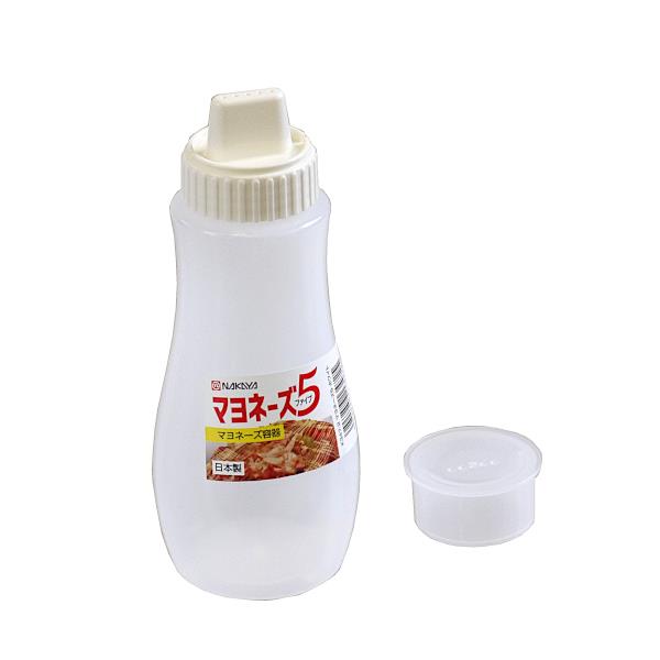 マヨネーズ容器 マヨネーズ5 ホワイト 容量380ml (100円ショップ 100円均一 100均一 100均)