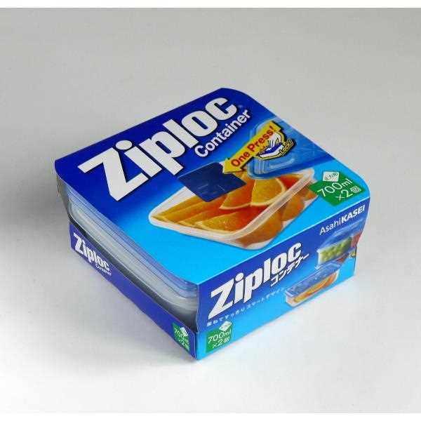 保存容器 Ziploc コンテナー 正方形 容量700ml 2個入のサムネイル
