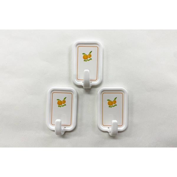 粘着テープフック ジョイフック 角(小) 2.7×4.3×奥行1.8cm 3個入 ［色柄指定不可］ (100円ショップ 100円均一 100均一 100均)
