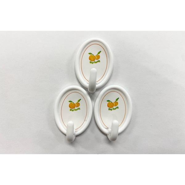 粘着テープフック ジョイフック 丸(小) 2.8×4×奥行1.8cm 3個入 ［色柄指定不可］ (100円ショップ 100円均一 100均一 100均)