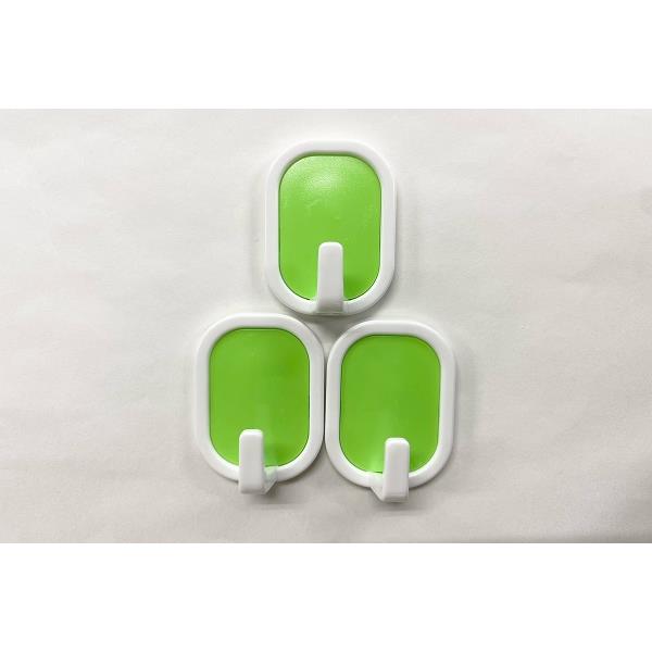 粘着テープフック ツートンフック 3.5×4.5×奥行2cm 3個入 ［色指定不可］ (100円ショップ 100円均一 100均一 100均)