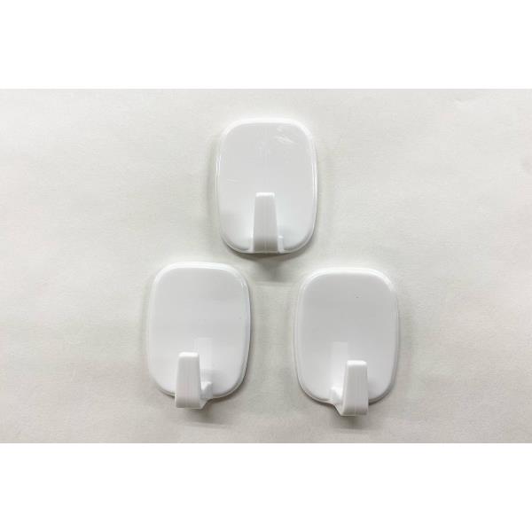 粘着テープフック プレインフック 小(2.7×3.5×奥行1.8cm) 3個入 (100円ショップ 100円均一 100均一 100均)