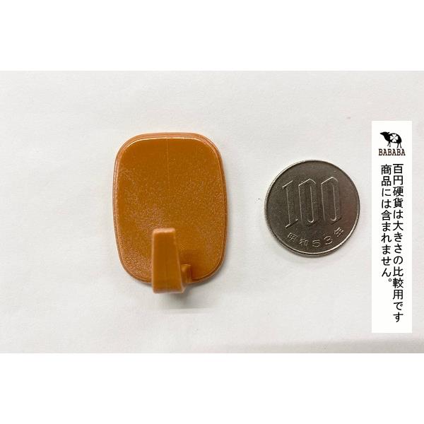 粘着テープフック プレインフック 木調 小(2.7×3.5×奥行1.8cm) 3個入 (100円ショップ 100円均一 100均一 100均)