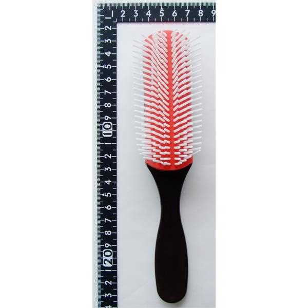 ヘアブラシ DM ラバークッション ブラウン 20.5cm (100円ショップ 100円均一 100均一 100均)