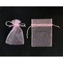 ラッピング 袋(オーガンジーバッグ) ピンク 10×13.5cm 2枚入 (100円ショップ 100円均一 100均一 100均)