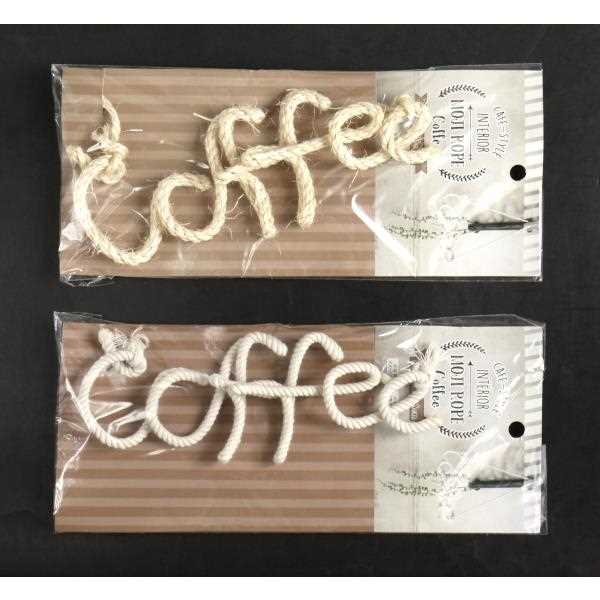 文字ロープ MOJI ROPE Coffee 20×8cm ［種類指定不可］ (100円ショップ 100円均一 100均一 100均)