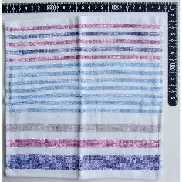 タオルハンカチ 表ガーゼ裏パイル 先染め 大判 25×25cm ［色柄指定不可］ (100円ショップ 100円均一 100均一 100均)