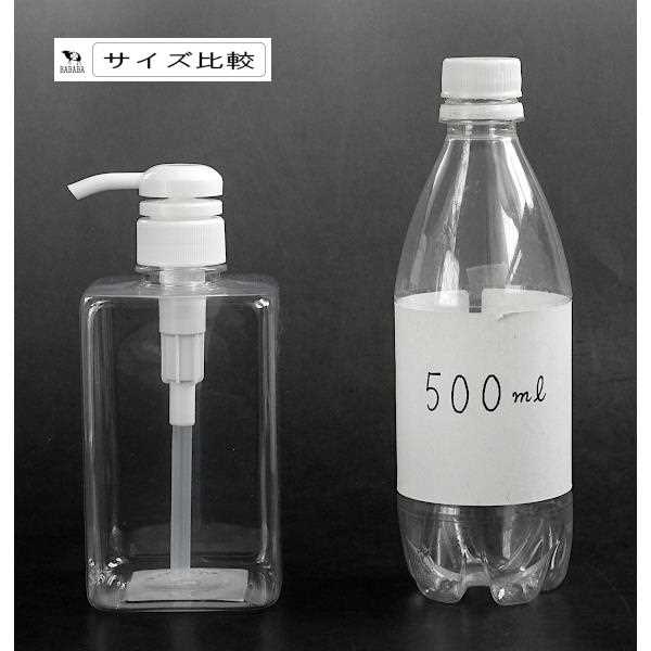 PETポンプボトル 角型 クリア 容量600ml (100円ショップ 100円均一 100均一 100均)