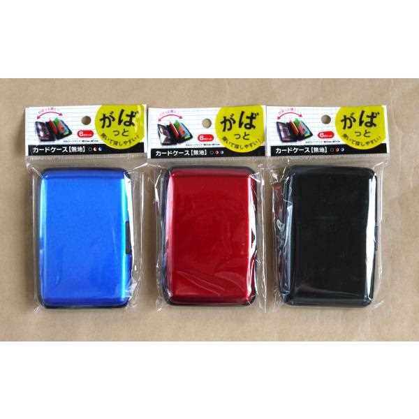 カードケース 無地 6ポケット 11×7.3×厚み2.1cm ［色指定不可］ (100円ショップ 100円均一 100均一 100均)