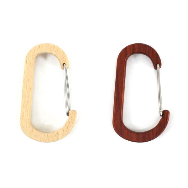 木製カラビナ 7×4cm ［色指定不可］ (100円ショップ 100円均一 100均一 100均)