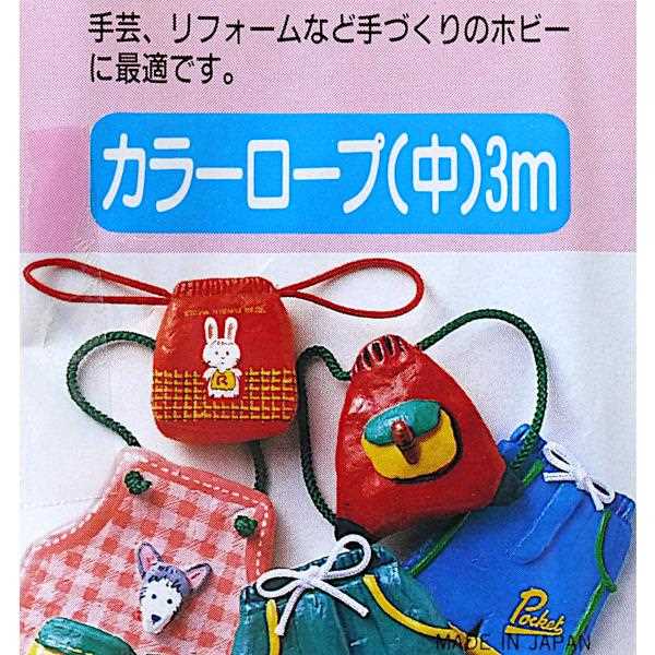 カラーロープ 中サイズ(長さ3m) ［色指定不可］ (100円ショップ 100円均一 100均一 100均)