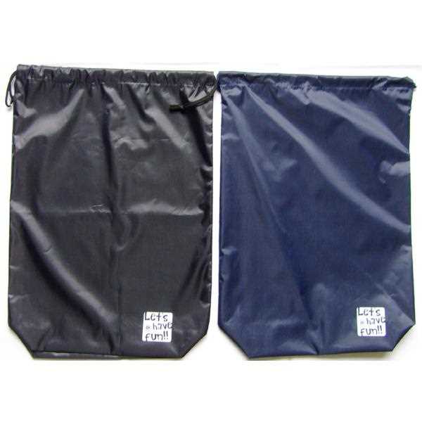 カラー巾着袋 マチ付 Lサイズ(30×42×マチ9cm) ［色指定不可］ (100円ショップ 100円均一 100均一 100均)
