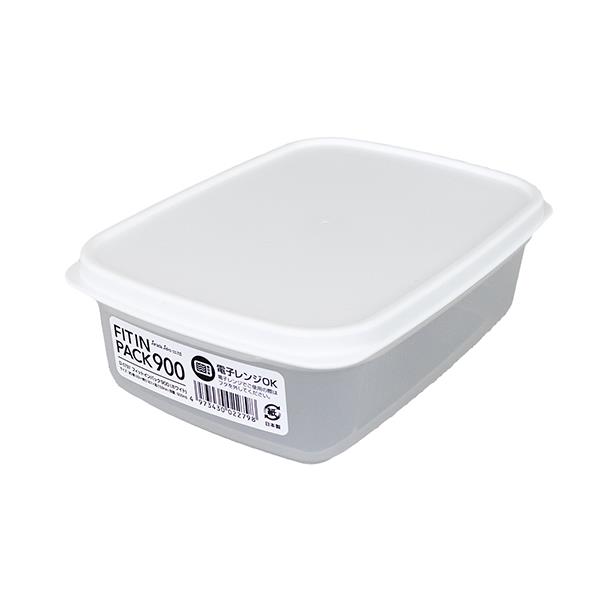 保存容器 フィットインパック ホワイト 容量900ml (100円ショップ 100円均一 100均一 100均)