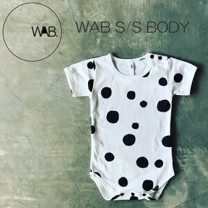 WAB　SSBODY　赤ちゃん　ロンパース　モノトーン　おしゃれ　出産祝い　半袖　BODYSUIT　ボディースーツ　ベビー 3-6M