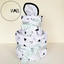 WAB　オムツケーキ　赤ちゃん　モノトーン　おしゃれ　出産祝い　おむつS　おくるみ　ビブ　ベビー　BABY　GAUZE　ガーゼ