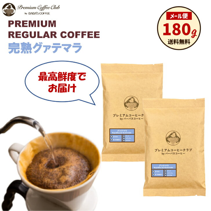 完熟 グアテマラ 180g (90g x 2) 高級珈琲 コーヒー豆 珈琲豆 完全受注焙煎 工場直送 メール便 送料無料 お試し ポイント消化