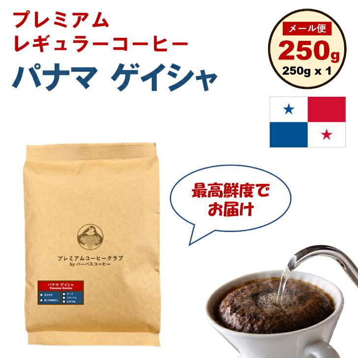 パナマ ゲイシャ 100％ 250g 注文を受けてから焙煎 最高鮮度 工場直送 メール便 送料無料 お試し 高級珈琲