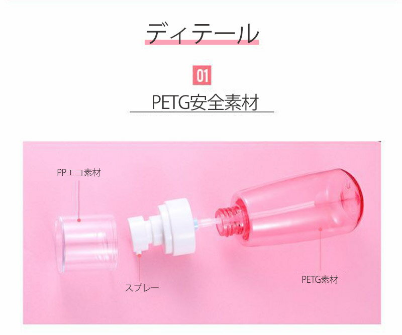 【1本売り】スプレーボトル アルコール対応 100ml 80ml 60ml 30ml 容器 消毒携帯便利旅行 除菌 虫除け 液体詰替用ボトル 霧吹き 細かいミスト 多機能 漏れ防止 香水 化粧品 容器 シンプル 透明 ブルー ピンク