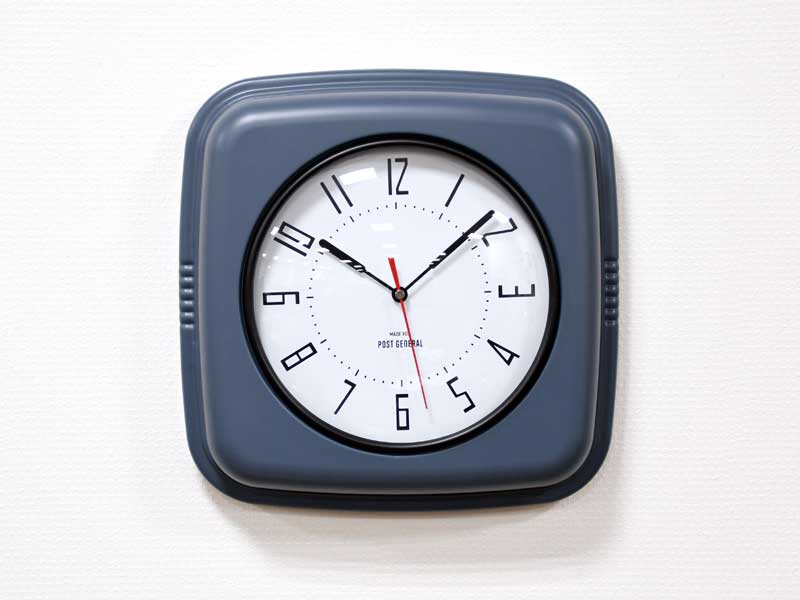 メタル ビンテージデザイン ウォールクロック サックスブルー 青 ミリタリー アーミー ウォールクロッ..