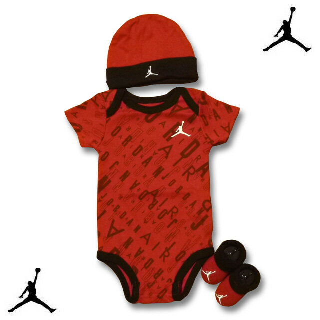 ベビージョーダン JORDAN BRAND ロンパース 3点セットJORDAN BRAND ジョーダンブランド ベビー服 エアジョーダン　BABY AIR JORDAN AIRJORDAN ベビ服 BABYJORDAN 売れ筋 出産祝いナイキ ギフト 赤 レッド ラッピング バスケット バスケ JAPAN ジャパン ユニフォーム