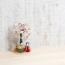 桜花柄赤緑衣装立雛木目込み人形桜飾り 雛人形 木目込み 雛 木目込人形飾り ひな人形 桃の節句 ひな祭り 女の子 初節句 お祝い|詳細画像