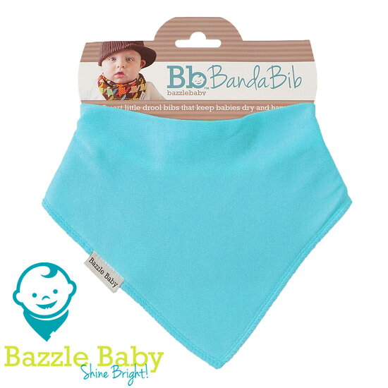 米国ベビー用品 バーブーベビーのBazzle Baby【バズルベビー】お洒落なバンダナシェイプ♪ やわらかコットンスタイ（Bahama Blue バンダビブ) (2020WS-Z)｜アングル2