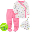 カーターズ正規品 (Carter's)人気の前開きシャツも入った♪便利でお得な3点セット(バタフライ)【コットンオール/出産祝い/ボディースーツ/パンツ/ロンパ...