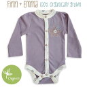 Finn + Emma【フィン&エマ】100%オーガニックこだわりの高品質長袖ボディスーツ(Purple Flower デザイン) 【0921SSFI】0322SS50 07mas15