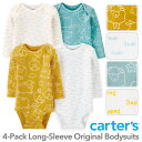 カーターズ 長袖4枚組 ロンパース（Sheep デザイン）ボディスーツ ボディースーツ ベビー 赤ちゃん Carter 039 s 下着 肌着 短肌着 出産祝い かわいい おしゃれ 長袖 女の子 男の子