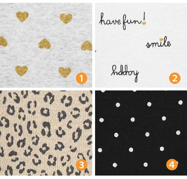 カーターズ 長袖4枚組 ロンパース（Heart & Dot デザイン）ボディスーツ ボディースーツ ベビー 赤ちゃん Carter's 下着 肌着 短肌着 出産祝い かわいい おしゃれ 長袖 女の子 男の子 2