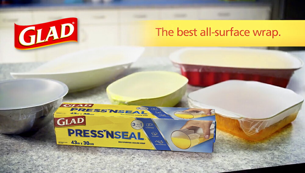 ◆ 3,980円以上のお買上げで送料無料！◆ グラッド プレスンシール 【お得な3本セット】Glad Pressn' Seal プレス＆シール プレスアンドシール ラップ サランラップ コストコ カークランド くっつく 粘着（0254_ma_p）