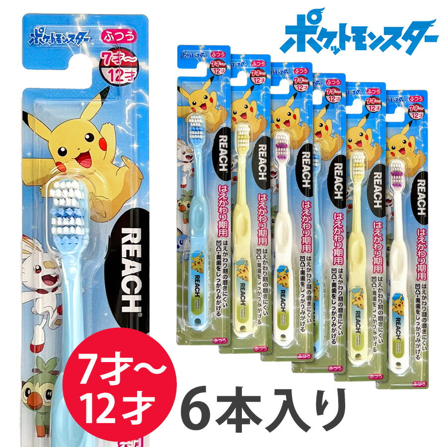 【リーチ】キッズ 歯ブラシ 7-12歳用 6本セット ポケットモンスター ポケモン コストコ 乳歯（1222SSP2）