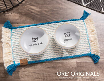 OREオリジナルス(ORE Originals)陶器製フードボウル2点セット(Laguna Cat)【ペット 食器 猫 誕生日プレゼント プレゼント グッズ 猫用品 猫用品 お洒落 猫用食器 愛猫へのプレゼント かわいい】(2020WS-W)