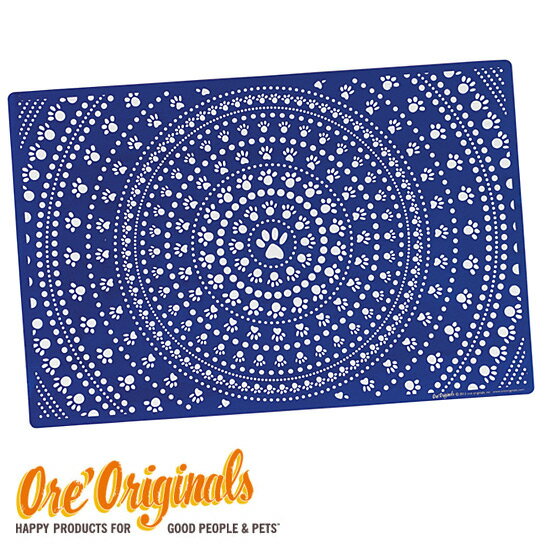 OREオリジナルス（ORE Originals）ペット用食事マット（Bandana Blue）【ランチョンマット ペット 食器 エサ 餌 プレゼント ごはん お洒落 可愛い 犬用品 猫用品 猫用食器 犬用食器】（2020WS-W)