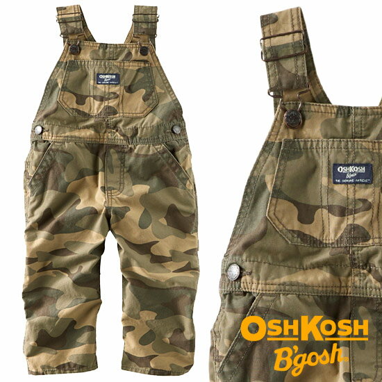 【残り9M(70)のみ】★ OshKosh【オシュコシュ】★ カーターズ姉妹ブランド しっかりした素材感が抜群！ どんなコーデもお任せの本格オーバーオール♪（Camo）（2020WS-J）