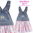 オシュコシュ【OshKosh】デニム＆シフォンジャンパー（スプリングフラワー）【ワンピース ジャンパースカート ベビー デニム 女の子 ガール 出産祝い】（2020WS-J） その1