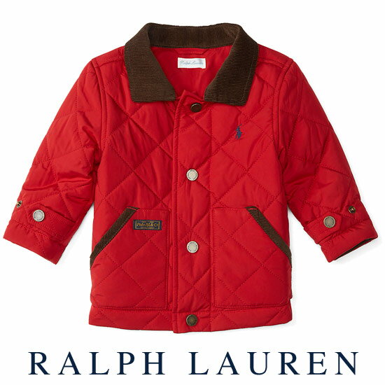 ラルフローレン　ベビー服 ラルフローレン【Ralph Lauren】 ダイヤモンドキルトジャケット（レッド）サイズ9M (70-75cm）【あす楽対応】（キルト ジャケット ベビー 出産祝い 赤ちゃん）