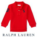 ラルフローレン【Ralph Lauren】メッシュ生地長袖ポロシャツ（レッド）【あす楽対応】（ポロシャツ ベビー 出産祝い 赤ちゃん）