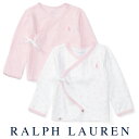 ラルフローレン 肌着（ベビー用） 訳アリ特別価格ラルフローレン【Ralph Lauren】前開き短肌着2枚組セット（ピンク）【あす楽対応】（ベビー 出産祝い 赤ちゃん 女の子 長袖）