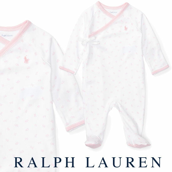 ラルフローレン【Ralph Lauren】足付コットンカバーオール（ピンク）【あす楽対応】（ベビー 出産祝い 赤ちゃん 女の子 長袖）