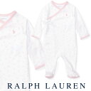 ラルフローレン【Ralph Lauren】足付コットンカバーオール（ピンク）【あす楽対応】（ベビー 出産祝い 赤ちゃん 女の子 長袖）