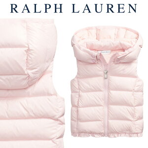 ラルフローレン【Ralph Lauren】フード付ダウンベスト（ピンク）【あす楽対応】（ベビー 出産祝い 赤ちゃん 女の子 防寒 ）