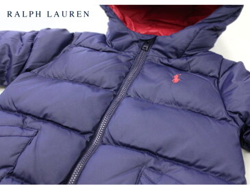 ラルフローレン【Ralph Lauren】フード付ダウンバンティング(ネイビー / サイズ9M:70-75cm)ベビー 出産祝い 赤ちゃん 男の子 おくるみ 防寒