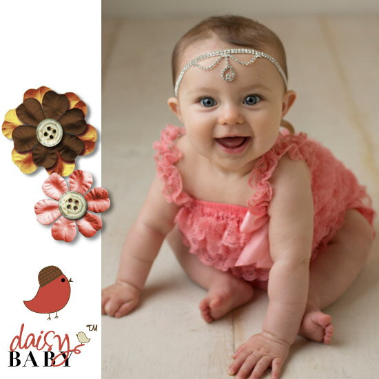 デイジーベビー【The Daisy Baby】重量感のある本格的なリボンティアラ(コレクションNo.1015)【ニューボーンフォト 出産祝い ティアラ ベビー ...