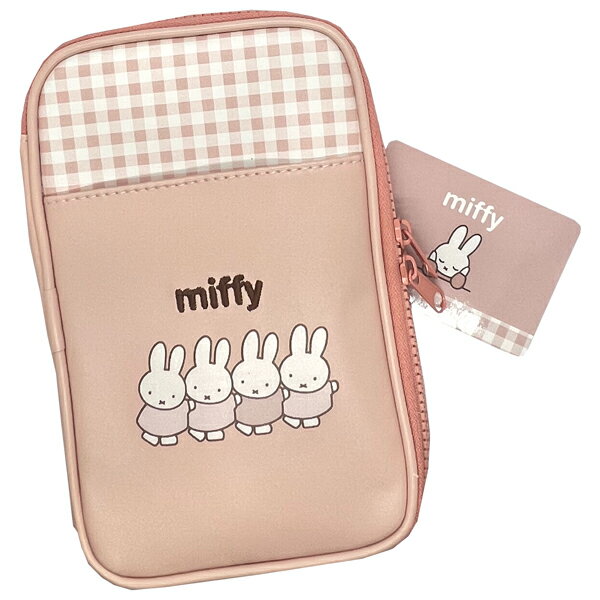 送料無料 ミッフィー マルチポーチ PINK MF46213 miffy キャラクター ポーチ 通帳 母子手帳 小物入れ 粧美堂